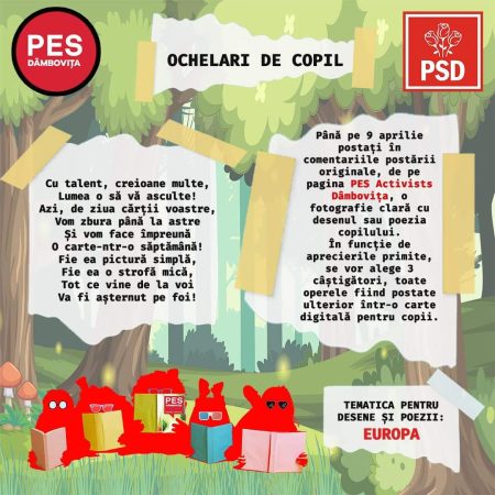 „Ochelari de Copil!”, marea provocare lansată de PES Activists Dâmbovița, tuturor copiilor