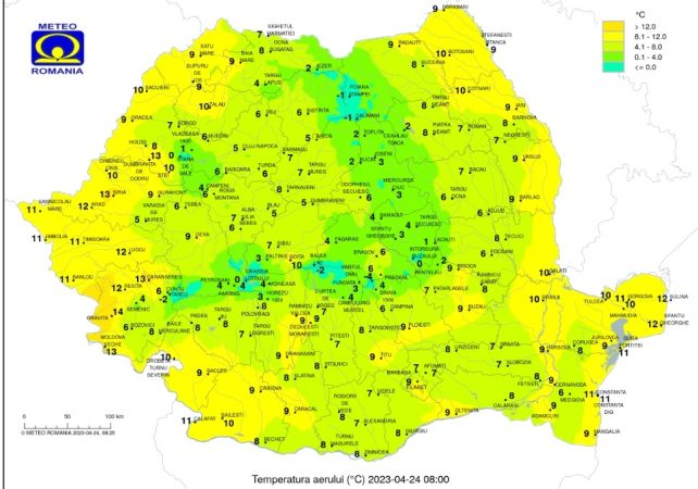 Luni, 24 aprilie 2023, vremea devine instabilă în toată țara