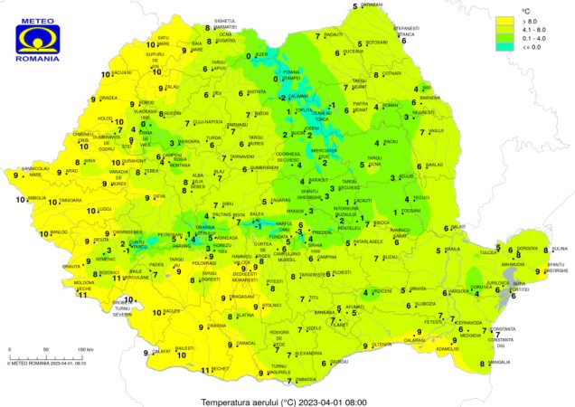 Prognoza meteo pentru sâmbătă, 1 aprilie 2023