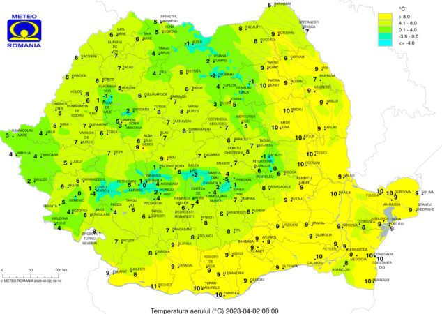 Prognoza meteo pentru 2 aprilie 2023,se întoarce frigul ,în doar 48 de ore traversăm trei anotimpuri – primăvară, toamnă și iarnă