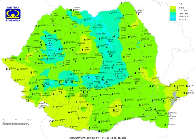 Prognoza meteo pentru 9 aprilie 2023