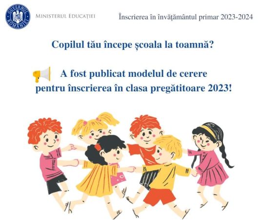18 mai este TERMENUL LIMITĂ pentru înscrierea în ÎNVĂȚĂMÂNTUL PRIMAR 2023