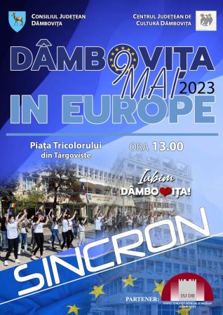 9 mai, Ziua Europei, în Piața Tricolorului are loc un SINCRON ce va fi susținut de elevi ai școlilor din Târgoviște