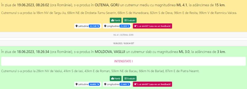 Cutremur cu magnitudinea ML 4.1, la adâncimea de 15 km,în această dimineață
