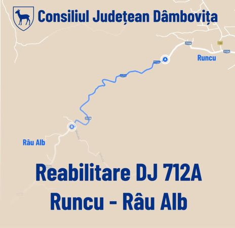 Contractul de execuție a lucrărilor de reabilitare și modernizare a DJ 712 A Runcu-Râu Alb, a fost semnat
