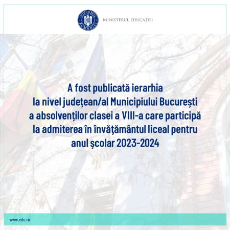 Calendarul oficial de Admitere la liceu 2023