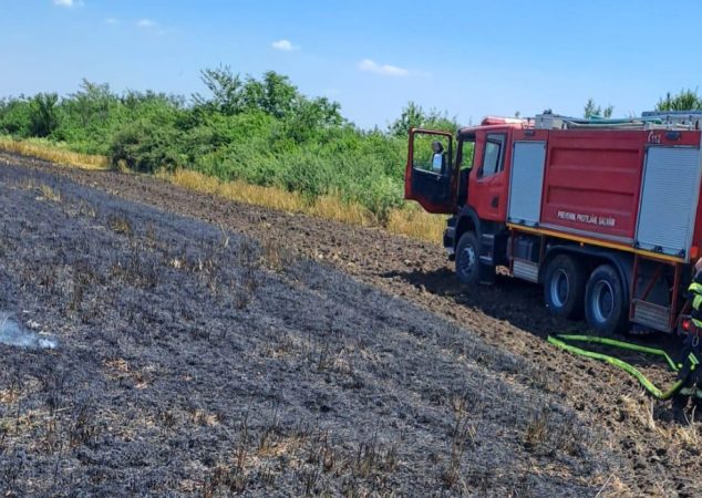 Cultură de ovăz mistuită de flăcări