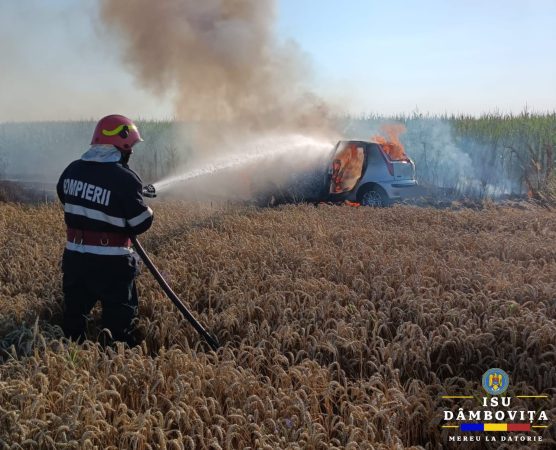 Autoturism distrus de flăcări în localitatea Vișina: Garda Vișina și SMURD au intervenit prompt pentru a stinge incendiul