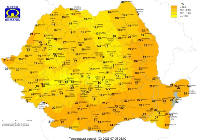 Prognoza meteo pentru miercuri, 5 iulie 2023