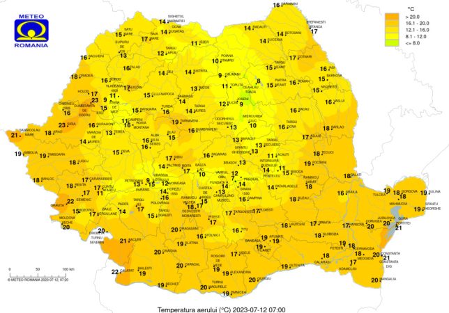 Miercuri, 12 iulie 2023, vreme călduroasă și cu înnorări după-amiază