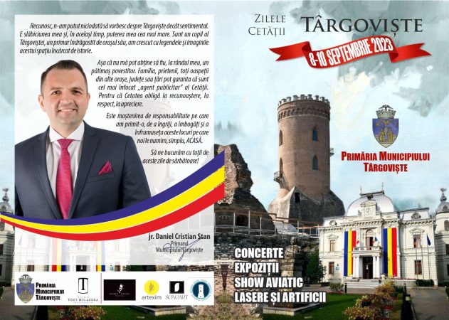 Zilele Cetății Târgoviște: Programul evenimentelor din 8 până în 10 septembrie 2023
