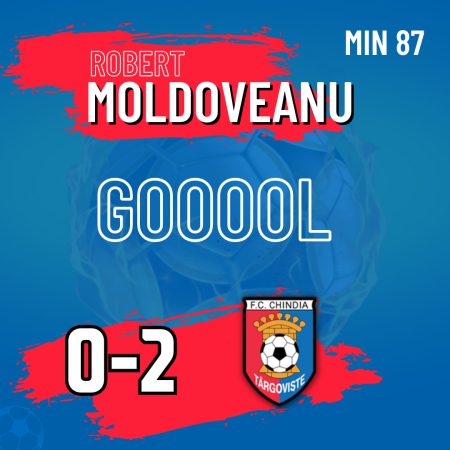 Chindia Târgoviște a obținut prima victorie din acest sezon de Liga 2, 2-0 la Mioveni cu FC Argeș
