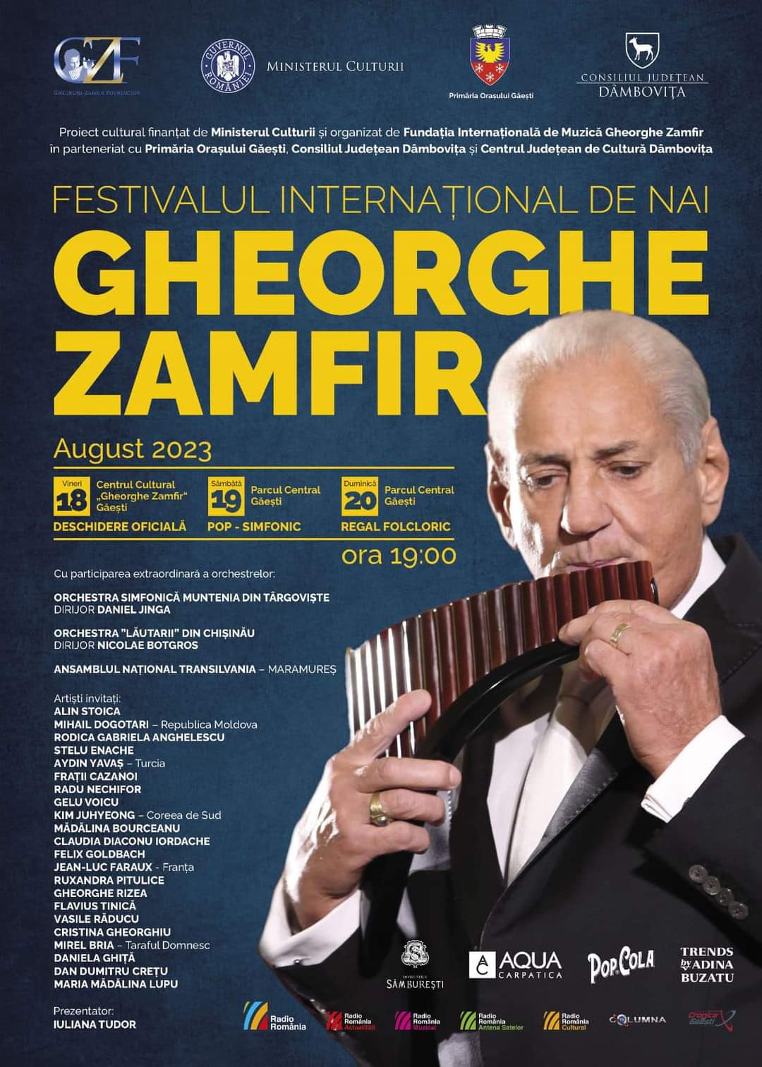 Orașul Găești este gazda Festivalului Internațional de Nai "Gheorghe Zamfir",  în perioada 18-20 august 2023