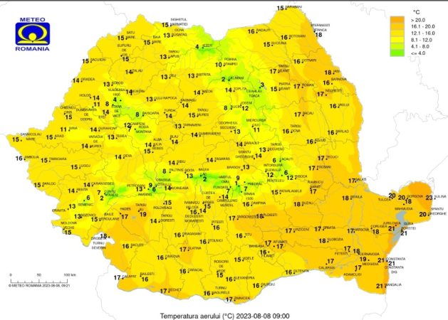 Marți, 8 august 2023, vremea se va răci