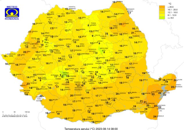 Prognoza meteo pentru luni, 14 august 2023