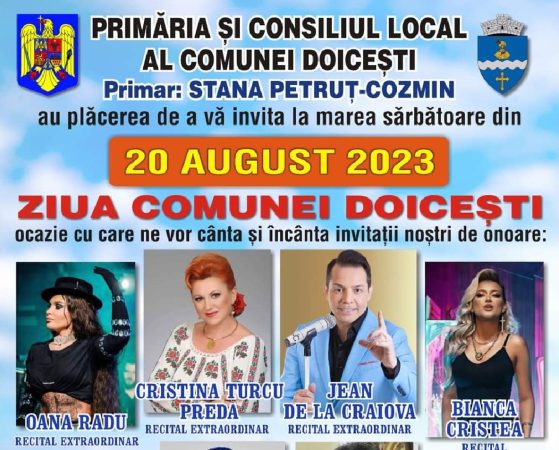 Ziua comunei Doicești, astăzi, toată suflarea localității îmbracă straie de sărbătoare, 384 de ani de la prima atestare documentară