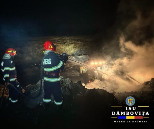 Pompierii intervin pentru stingerea unui incendiu de gunoi menajer în Băleni-Sârbi
