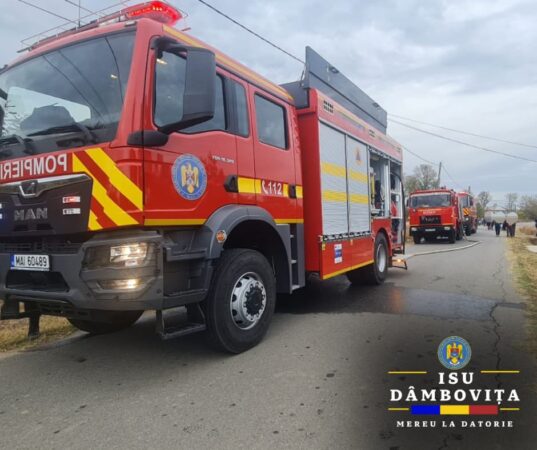 O casă a fost mistuită de flăcări în comuna Uliești, sat Hanul lui Pală
