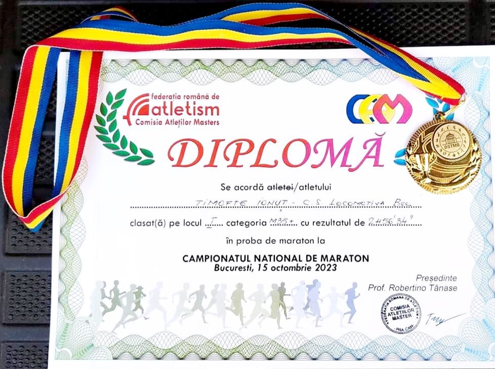 Jandarmul dâmbovițean Ionuț Timofte a devenit campion național la Maratonul Masters