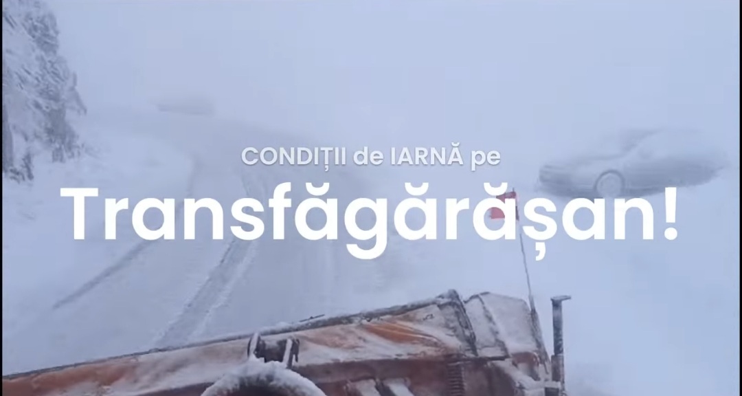 Pe Transfăgărășan se circulă în condiții de iarnă. VIDEO