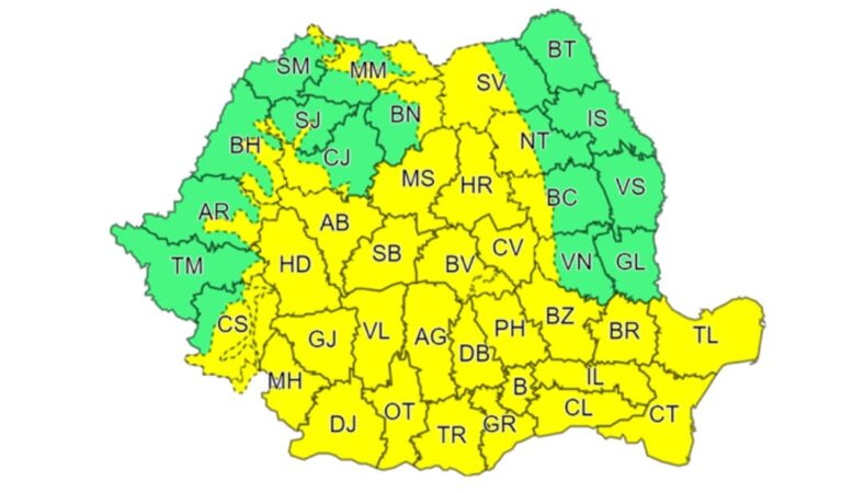 ALERTĂ! COD GALBEN DE VÂNT PUTERNIC în tot județul Dâmbovița