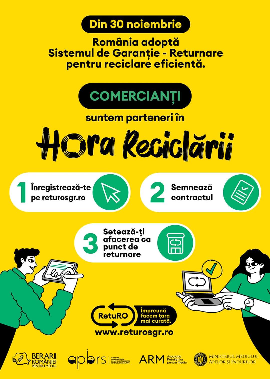 Antrenează-te pentru Hora Reciclării! Din 30 noiembrie, ambalajele pe care le returnezi trebuie să aibă: