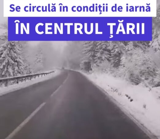 CONDIȚII DE IARNĂ pe drumurile din centrul țării