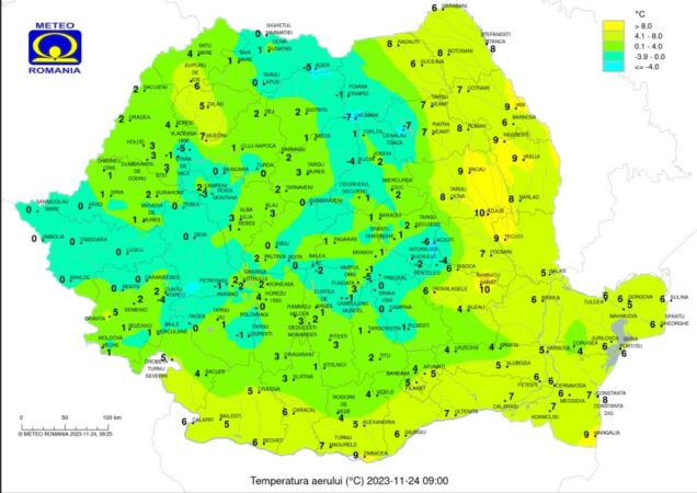 Prognoza meteo pentru 24 noiembrie 2023, vremea este foarte rece în aproape toată țara