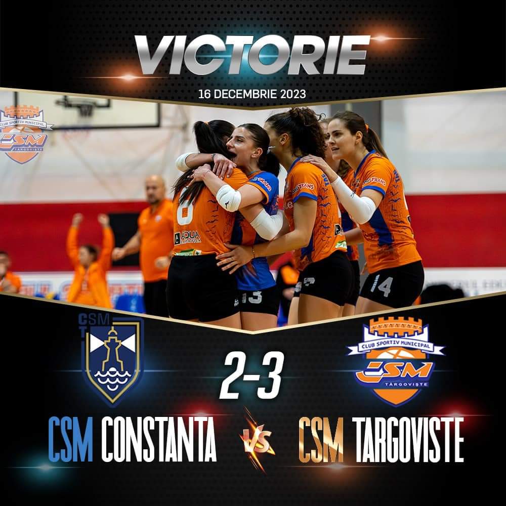 Victorie! CSM Târgoviște a câștigat partida cu CSM Constanța, voleibalistele de la Târgoviște câștigă cu un efort considerabil partida împotriva celor de la CSM Constanța și reușesc să încheie această parte a Campionatului Național de Volei Feminin Divizia A1 cu încă o victorie.