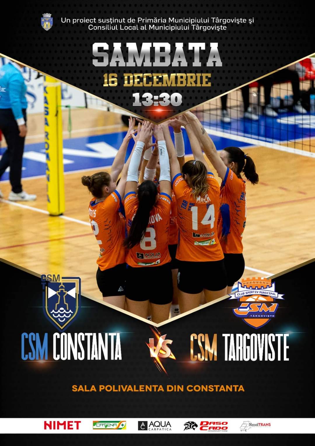 CSM Târgoviște va juca cu CSM Constanța în etapa cu numărul 11, ultima din acest an, din  Campionatul Național de Volei, Divizia A1.