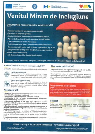INFORMARE făcută de Primăria Vulcana Pandele: Venitul minim de incluziune ce intră în vigoare la 1 ianuarie 2024