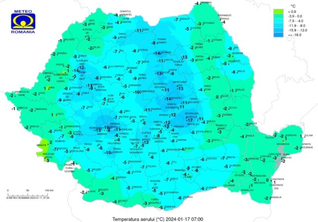 Prognoza meteo pentru 17 ianuarie 2024, vor apărea primele semne că vremea începe să se încălzeasă Prognoza meteo pentru 17 ianuarie 2024, vor apărea primele semne că vremea începe să se încălzeasă treptat în cea mai mare parte a României.