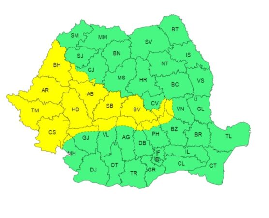 Atenționare meteorologică COD GALBEN de VÂNT, vizat este și județul Dâmbovița Atenționare meteorologică COD GALBEN de VÂNT, valabilă în perioada 10 februarie 2024, ora 18:00, până la 11 februarie 2024, ora 08:00.