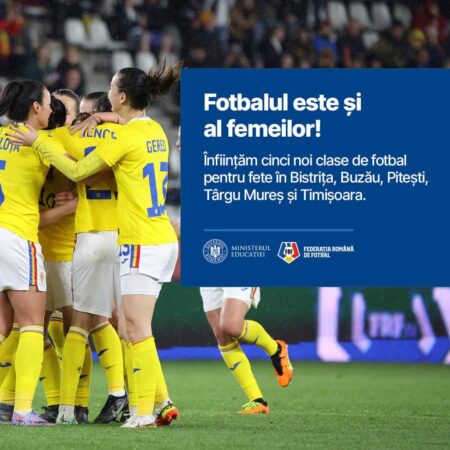 Începând cu anul școlar 2024-2025, se înființează cinci noi clase de fotbal pentru fete în Liceele cu Program Sportiv din Bistrița, Buzău, Pitești