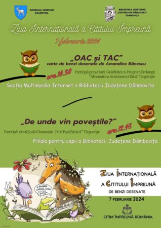 Biblioteca Județeană „I. H. Rădulescu” Dâmbovița se alătură evenimentului Ziua Internațională a Cititului Împreună Biblioteca Județeană „I. H. Rădulescu” Dâmbovița se alătură evenimentului Ziua Internațională a Cititului Împreună, aflat la a opta ediție.