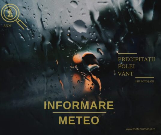 INFORMARE METEO: Ne confruntă cu șocuri termice de la o oră la alta, în următoarele 48 de ore, brumă în noaptea de duminică spre luni INFORMARE METEO: Ne confruntă cu șocuri termice de la o oră la alta, în următoarele 48 de ore, după câteva ore cu soare vin ploile iar vântul va sufla cu putere.