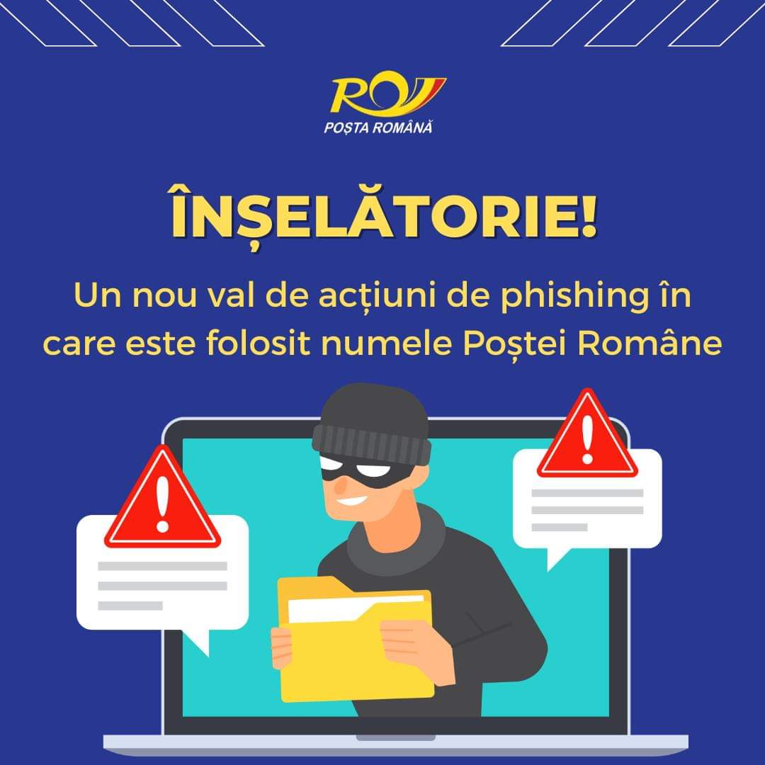 Atenție! Tentative de phishing în numele Poștei Române, infractorii cibernetici vizează aleatoriu utilizatorii de internet, trimițând SMS-uri în numele Companiei Naționale "Poșta Română".