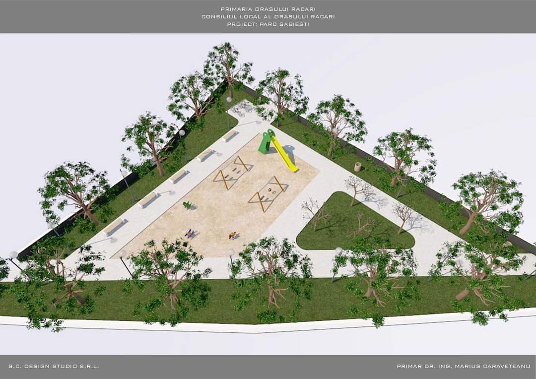 PARC în cartierul Săbiești din Răcari, edilul orașului Răcari, Marius Caravețeanu a emis astăzi, ordinul de începere pentru lucrările la parc. Investiția se realizează cu finanțare prin 