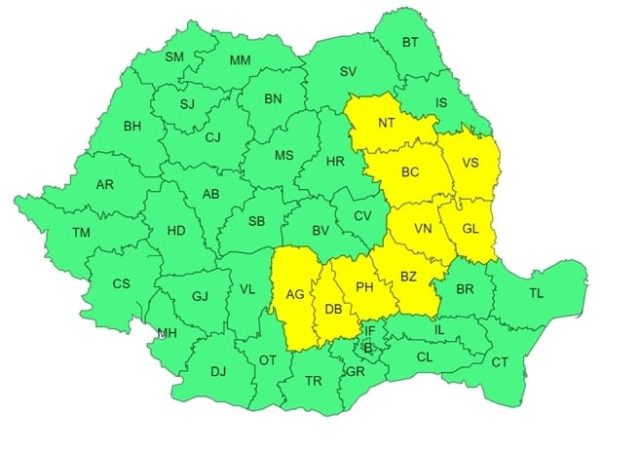 Atenționare meteorologică COD GALBEN de FURTUNI, PLOI și GRINDINĂ în tot județul Dâmbovița Atenționare meteorologică COD GALBEN de FURTUNI, PLOI și GRINDINĂ în tot județul Dâmbovița , valabilă pentru 8 iunie, de la ora 12:00 până la ora 23:00.