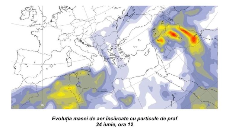 Ca urmare a ploilor prognozate în țara noastră, în următoarele 48 de ore, depunerile de praf vor putea fi observate peste tot.