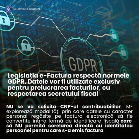 RO e-Factura, în conformitate cu GDPR- NU SE VA SOLICITA CNP-ul contribuabililor RO e-Factura, în conformitate cu GDPR- NU SE VA SOLICITA CNP-ul contribuabililor, în contextul discuțiilor din spațiul public