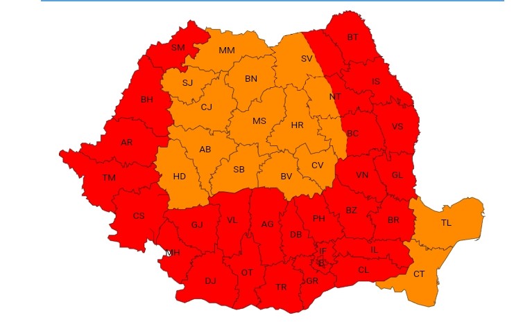 Ne vom topi de căldură! Județul Dâmbovița sub COD ROȘU de CANICULĂ , Administrația Națională de Meteorologie a emis două mesaje de avertizare pentru județul nostru