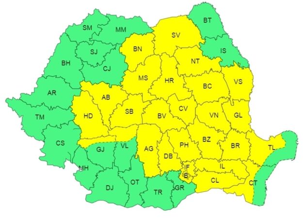 Tot județul Dâmbovița este sub COD GALBEN de FURTUNI Tot județul Dâmbovița este sub COD GALBEN de FURTUNI, interval de valabilitate 21 iulie, ora 10:00- 21 iulie, ora 23:00.