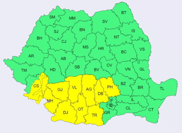 ALERTĂ METEO: COD GALBEN de FURTUNI în tot județul Dâmbovița 19 iulie, ora 12:09 – 19 iulie, ora 23:00, fenomene vizate: instabilitate atmosferică temporar accentuată.