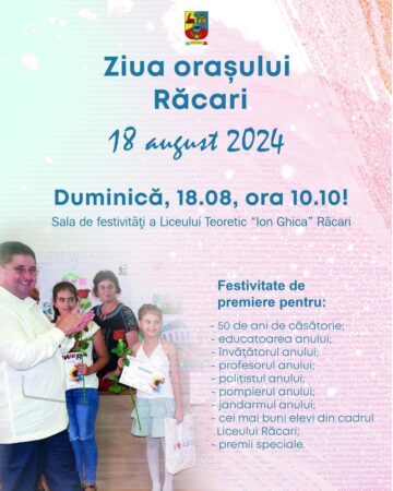 Orașul Răcari se pregătește de sărbătoare Orașul Răcari se pregătește de sărbătoare cu ocazia Zilei orașului ce va avea loc pe 18 august 2024.