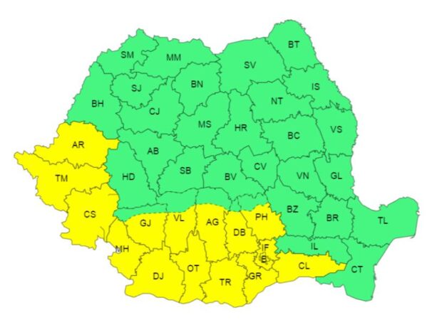 ATENȚIONARE METEOROLOGICĂ COD GALBEN de CANICULĂ pentru județul Dâmbovița ATENȚIONARE METEOROLOGICĂ COD GALBEN de CANICULĂ în intervalul 11 - 12 august, în județul Dâmbovița va fi caniculă și disconfort termic