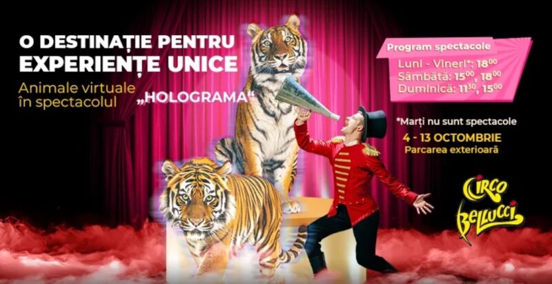 Dâmbovița Mall găzduiește un eveniment de neuitat între 4 și 13 octombrie, spectacolul „Holograma” prezentat de Circo Bellucci Dâmbovița Mall găzduiește un eveniment de neuitat între 4 și 13 octombrie, oferind o experiență unică prin spectacolul "Holograma"