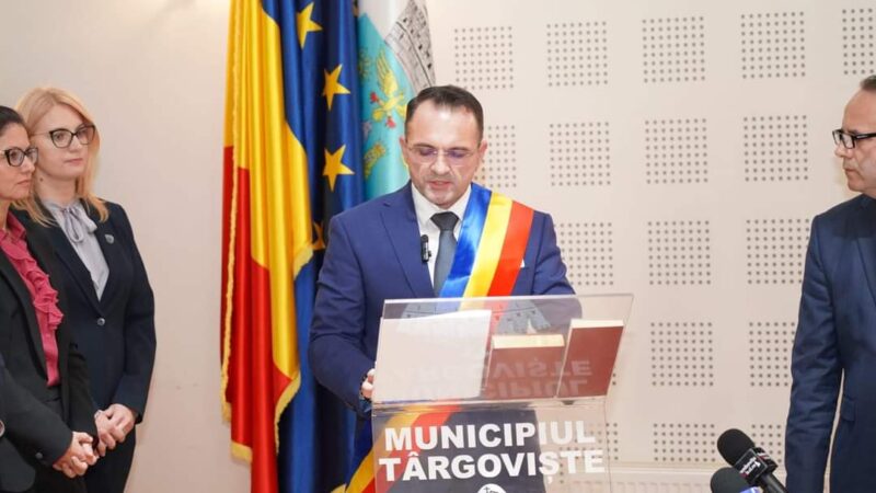 Daniel Cristian Stan a depus ieri, jurământul pentru al treilea mandat de primar al municipiului Târgoviște, în cadrul unei ceremonii festive