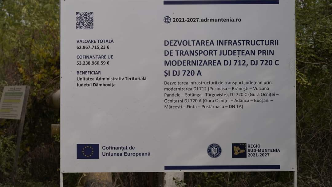 Infrastructura județeană în transformare: CJ Dâmbovița lucrează la modernizarea drumurilor județene 720C Gura Ocniței – Ocnița și 720A Gura Ocniței