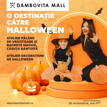 Halloween la Dâmbovița Mall: Distracție și creativitate Halloween la Dâmbovița Mall: Distracție și creativitate, se fac ⁰0să transforme zona Foodcourt într-un loc de poveste pe 26 octombrie
